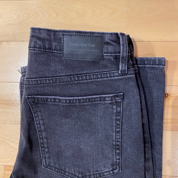 ✨NEW✨ FRANK & OAK WOMEN'S CYNDI STRAIGHT HIGH-RISE WASHED BLACK JEANS - Picture 5 of 5